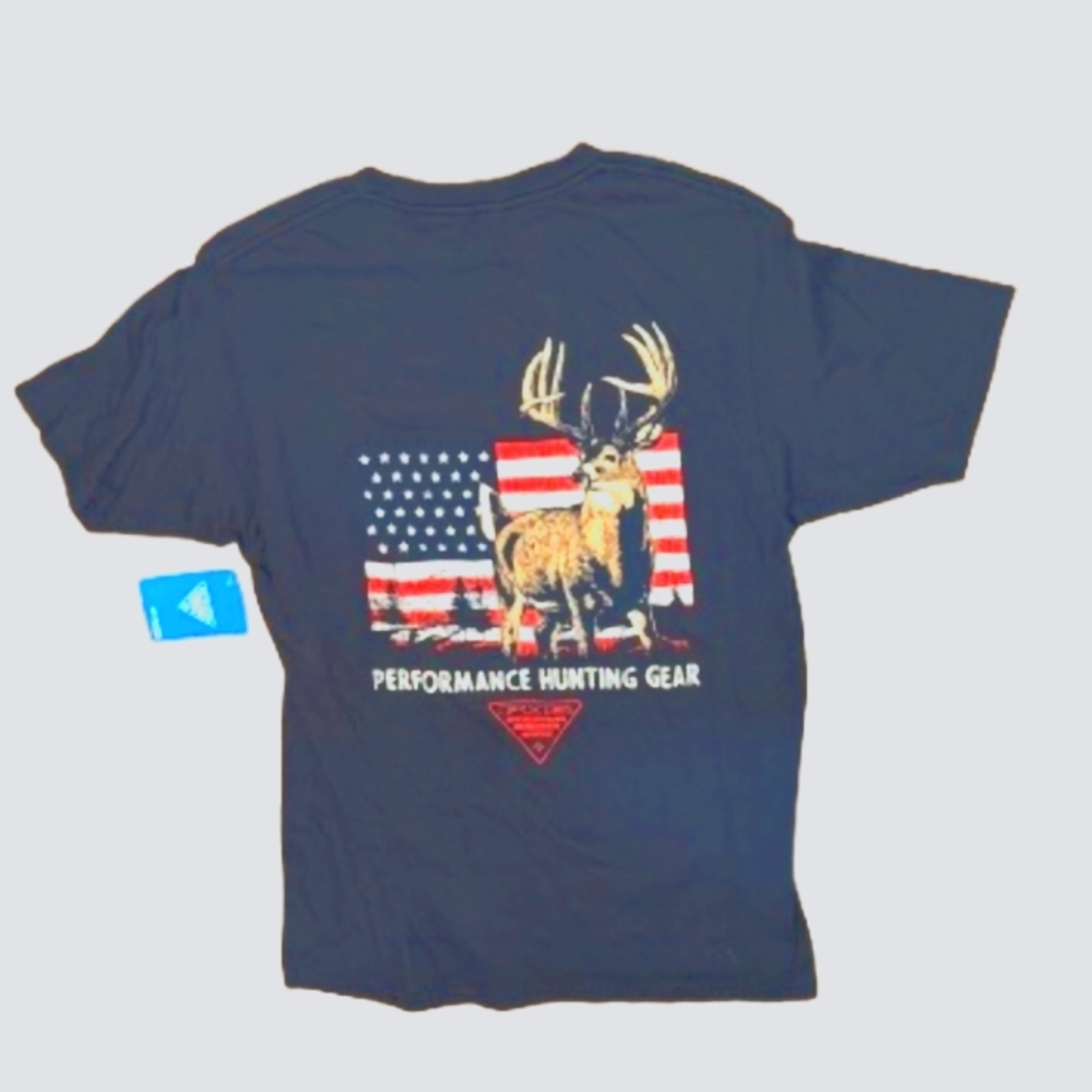 NWT Columbia Dark Blue Deer Graphic Tee Men's/Unisex M